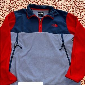 The North Face Red and Navy Fleece Jacket
